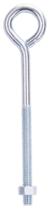 ProSource LR282 Eye Bolt, 8 mm Thread, Machine Thread, 3 in L Thread, 1-1/4 in Dia Eye, 268 lb Working Load, Steel, Zinc